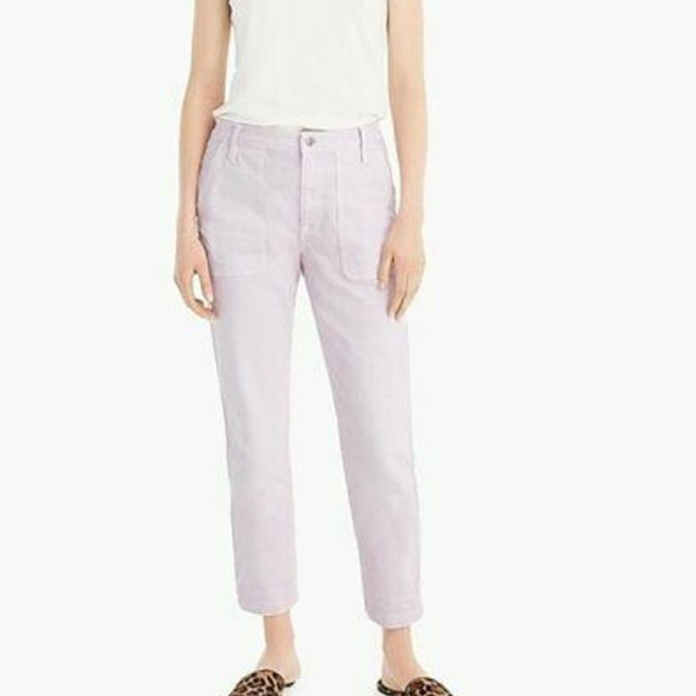 J. Crew Womens Lavender Dyed Straight Leg Crop Jeans 29T